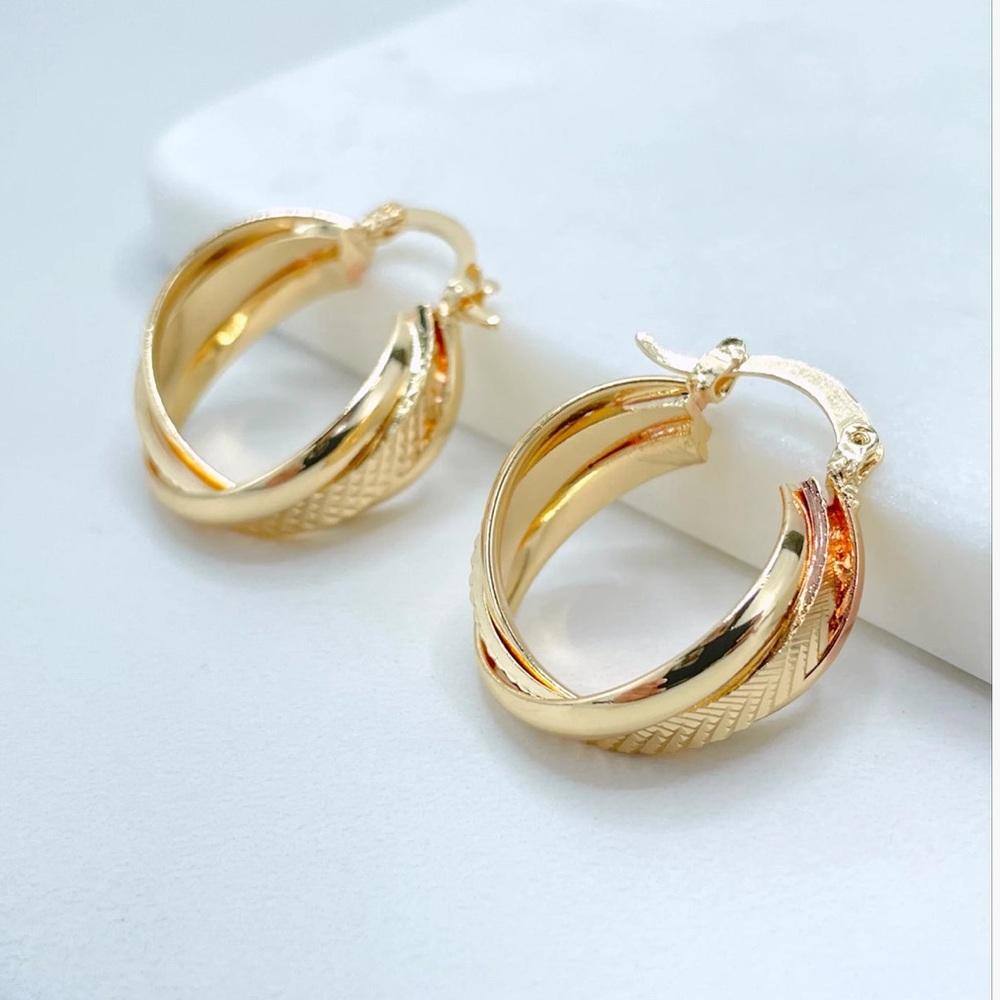 DROPS 11/15✨18k Gold Filled Braided Twisted Basket Hoop Earrings